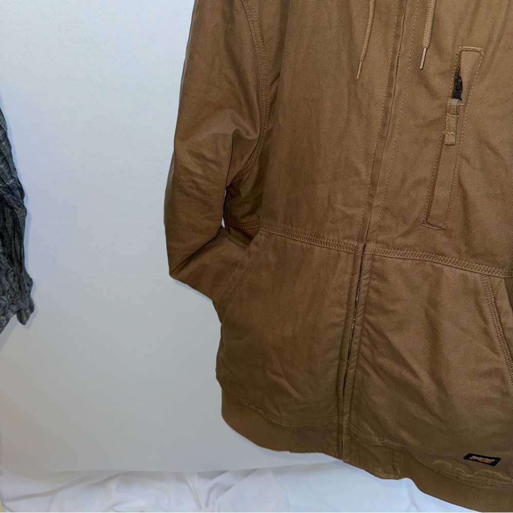Vintage Timberland Men's Brown Hooded Bomber Jacket Workwear Durable 00s - Picture 5 of 8